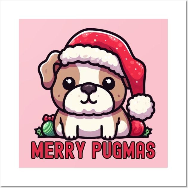 Pugmas Christmas Santa Dog Wall Art by Japanese Fever